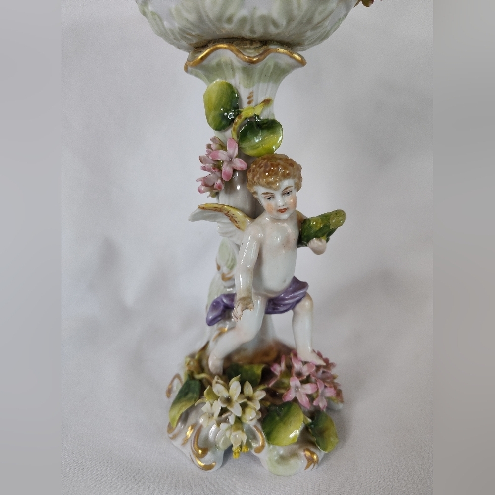 1907 Antique Von Schierholz Putti Compote Thuringia Germany - Picture 2 of 8